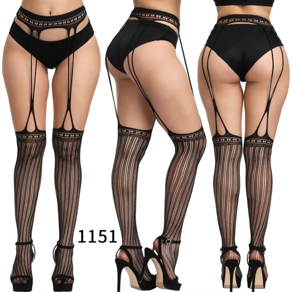 Gothic Victorian Vampire Vkei Dark Fairycore Witchy Garter Sriped Stockings